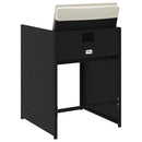 vidaXL 4 db fekete polyrattan kerti szék párnával