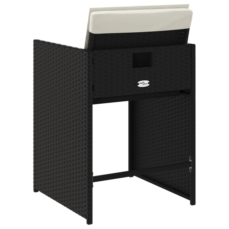 vidaXL 4 db fekete polyrattan kerti szék párnával