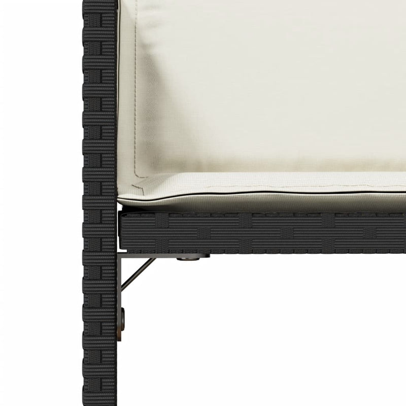 vidaXL 4 db fekete polyrattan kerti szék párnával