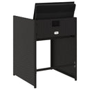 vidaXL 4 db fekete polyrattan kerti szék párnával