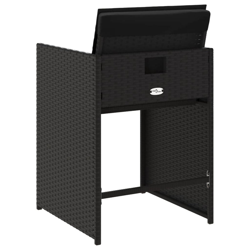 vidaXL 4 db fekete polyrattan kerti szék párnával