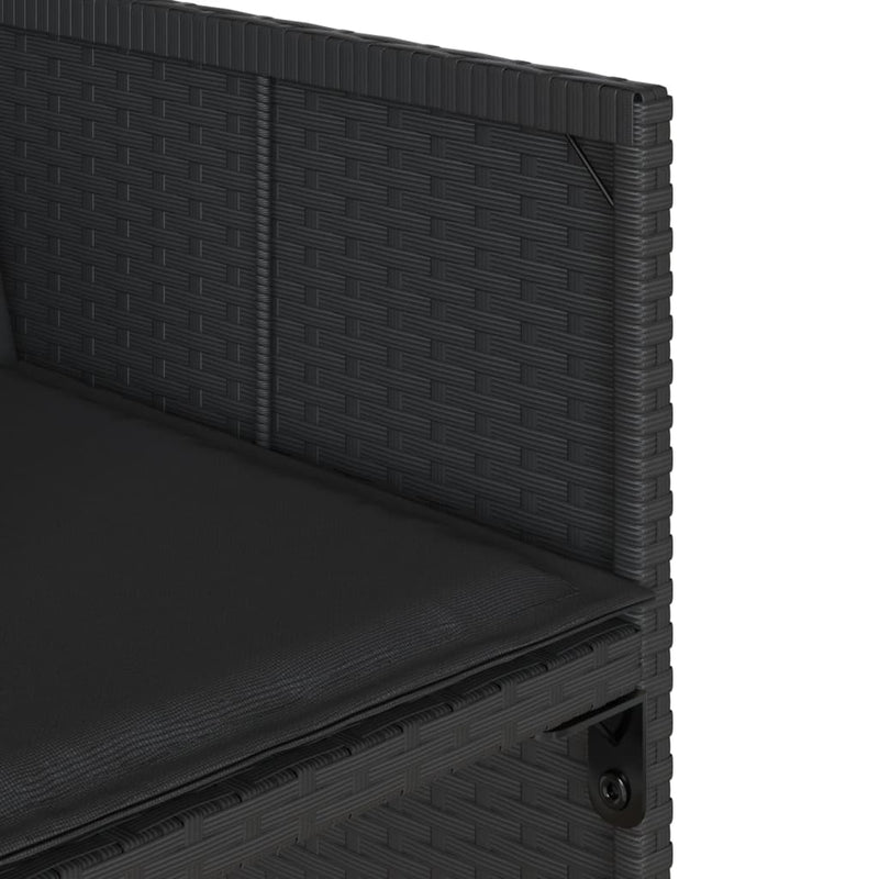 vidaXL 4 db fekete polyrattan kerti szék párnával