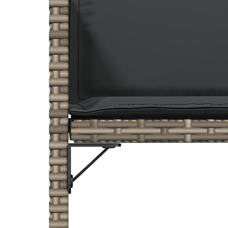 vidaXL 4 db szürke polyrattan kerti szék párnával