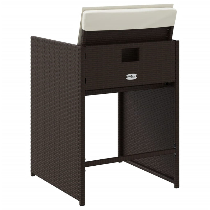 vidaXL 4 db barna polyrattan kerti szék párnával
