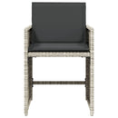 vidaXL 4 db világosszürke polyrattan kerti szék párnával