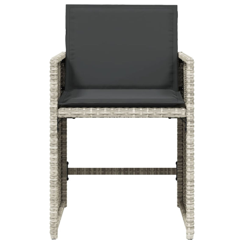 vidaXL 4 db világosszürke polyrattan kerti szék párnával