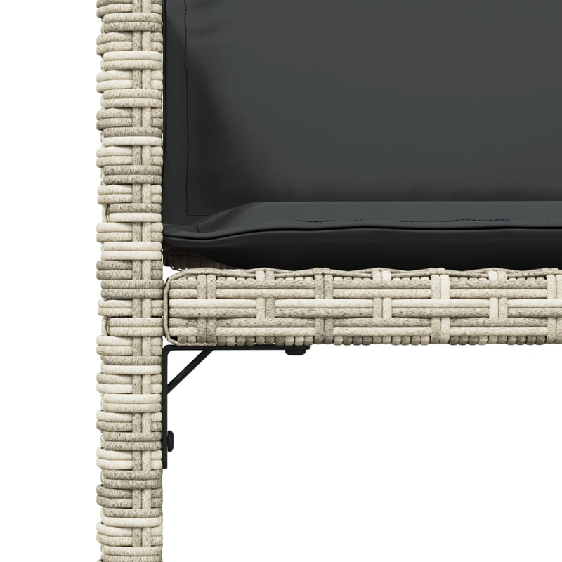 vidaXL 4 db világosszürke polyrattan kerti szék párnával