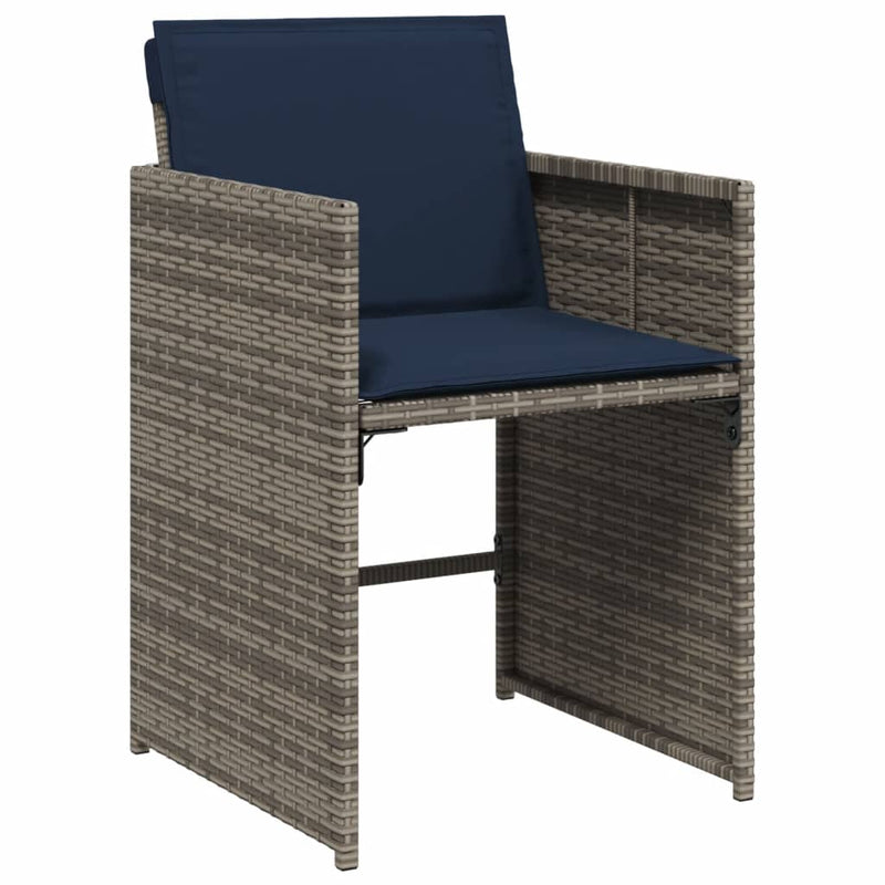vidaXL 4 db szürke polyrattan kerti szék párnával