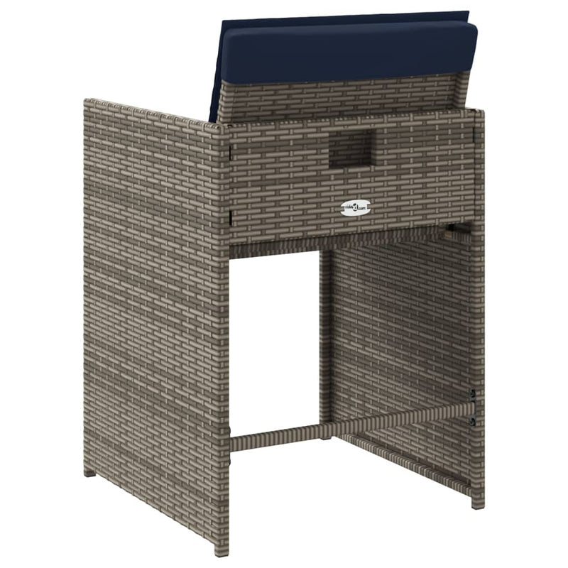 vidaXL 4 db szürke polyrattan kerti szék párnával