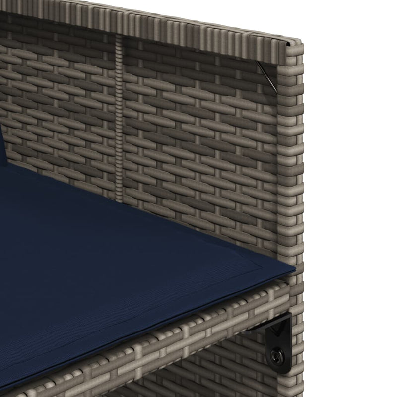 vidaXL 4 db szürke polyrattan kerti szék párnával