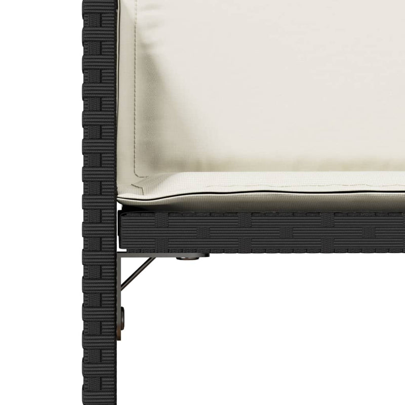 vidaXL 4 db fekete polyrattan kerti szék párnával