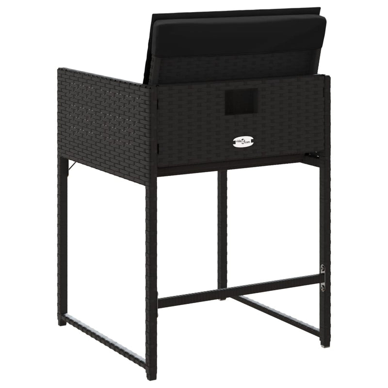 vidaXL 4 db fekete polyrattan kerti szék párnával