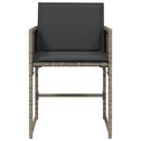 vidaXL 4 db szürke polyrattan kerti szék párnával