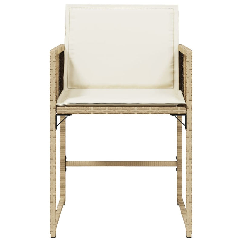 vidaXL 4 db bézs polyrattan kerti szék párnával