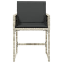 vidaXL 4 db világosszürke polyrattan kerti szék párnával