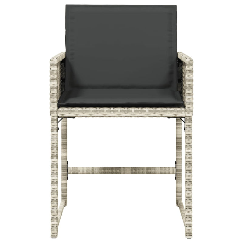 vidaXL 4 db világosszürke polyrattan kerti szék párnával