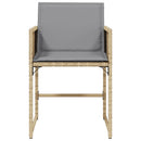 vidaXL 4 db vegyes bézs polyrattan kerti szék párnával