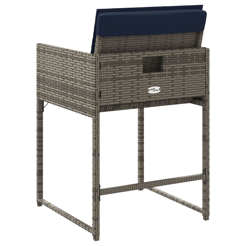 vidaXL 4 db szürke polyrattan kerti szék párnával