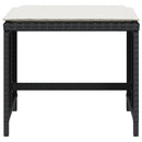 vidaXL 4 db fekete polyrattan kerti szék párnákkal 40 x 40 x 35 cm