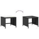 vidaXL 4 db fekete polyrattan kerti szék párnákkal 40 x 40 x 35 cm