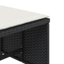 vidaXL 4 db fekete polyrattan kerti szék párnákkal 40 x 40 x 35 cm