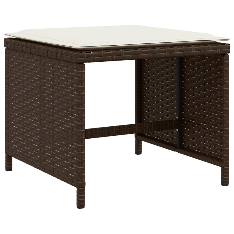 vidaXL 4 db barna polyrattan kerti szék párnával 40x40x35 cm