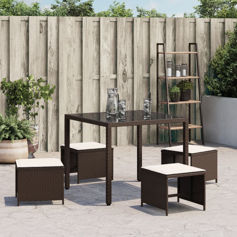 vidaXL 4 db barna polyrattan kerti szék párnával 40x40x35 cm