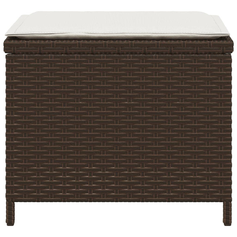 vidaXL 4 db barna polyrattan kerti szék párnával 40x40x35 cm