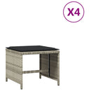 vidaXL 4db világosszürke polyrattan kerti szék párnával 40x40x35 cm