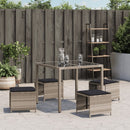 vidaXL 4db világosszürke polyrattan kerti szék párnával 40x40x35 cm