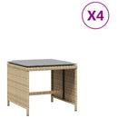 vidaXL 4 db vegyes bézs polyrattan kerti szék párnával 40x40x35 cm