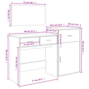 vidaXL 3 részes betonszürke szerelt fa fésülködőasztal-szett