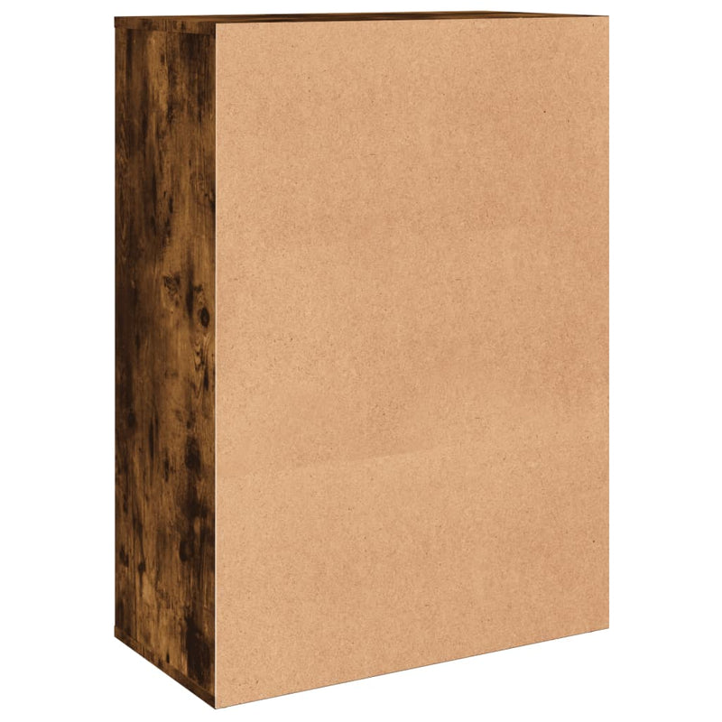 vidaXL 2 db füstös tölgy színű szerelt fa tálalószekrény 60x31x84 cm