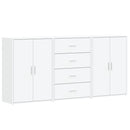 vidaXL 3 db fehér szerelt fa tálalószekrény 60 x 31 x 84 cm