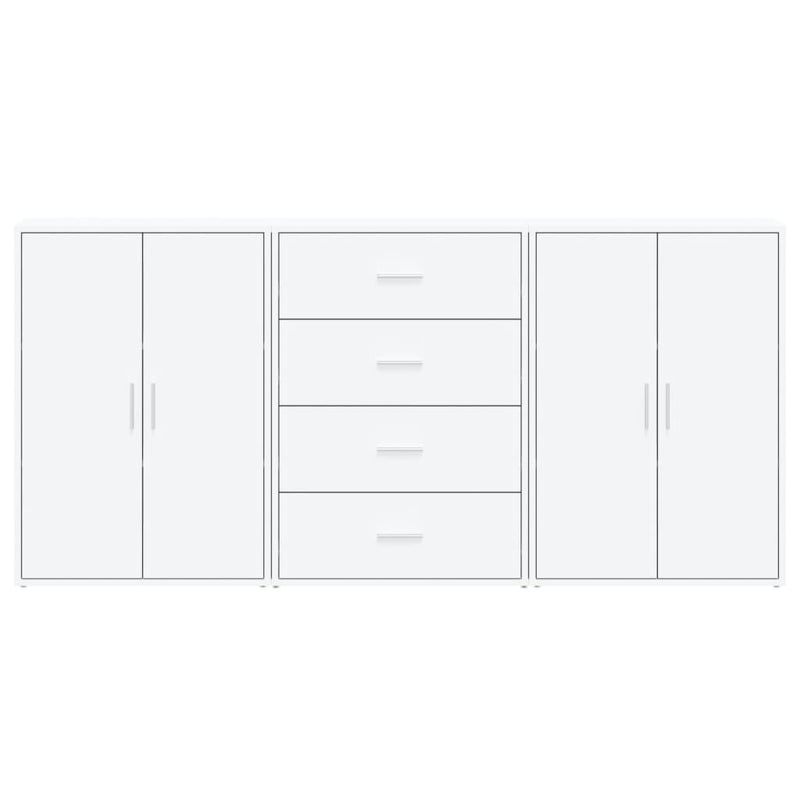 vidaXL 3 db fehér szerelt fa tálalószekrény 60 x 31 x 84 cm