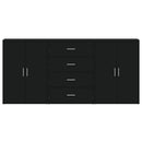 vidaXL 3 db fekete szerelt fa tálalószekrény 60 x 31 x 84 cm