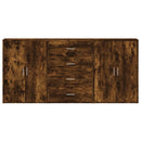 vidaXL 3 db füstös tölgy színű szerelt fa tálalószekrény 60x31x84 cm