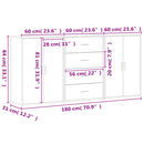 vidaXL 3 db szürke sonoma színű szerelt fa tálalószekrény 60x31x84 cm