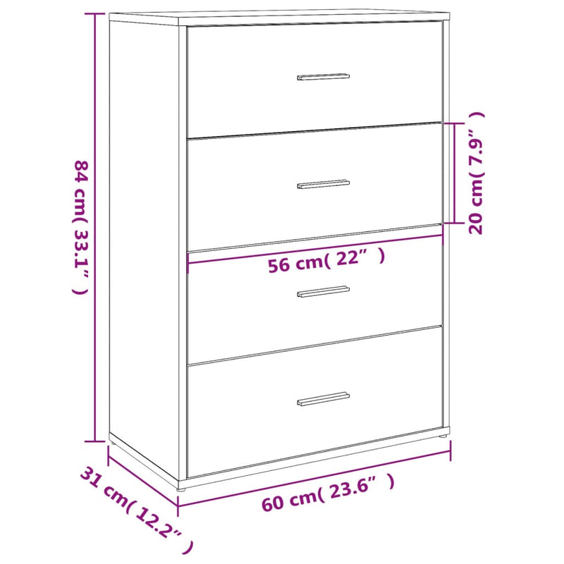 vidaXL 2 db szürke sonoma színű szerelt fa tálalószekrény 60x31x84 cm