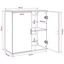 vidaXL 2 db szürke sonoma színű szerelt fa tálalószekrény 79x38x80 cm
