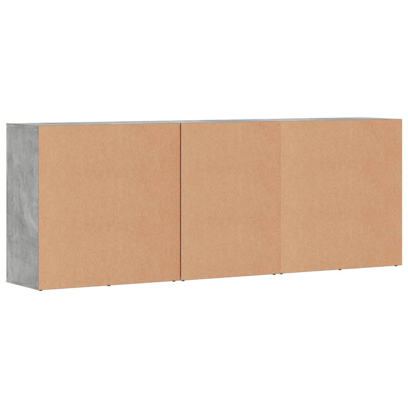 vidaXL 3 db betonszürke szerelt fa tálalószekrény