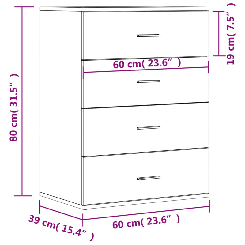 vidaXL 2 db betonszürke szerelt fa tálalószekrény 60 x 39 x 80 cm