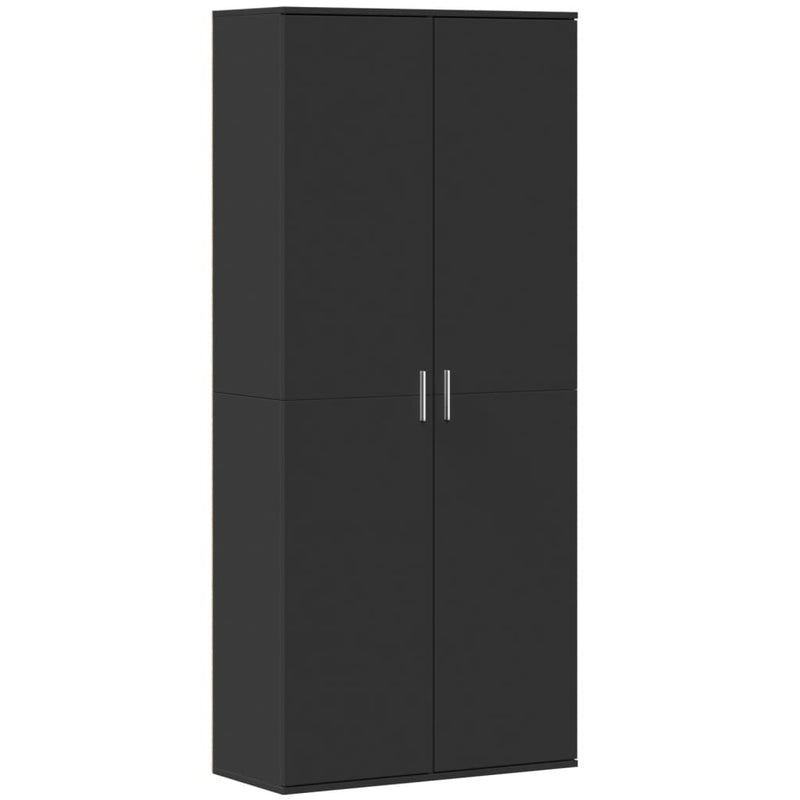 vidaXL fekete szerelt fa magasszekrény 80 x 35 x 180 cm