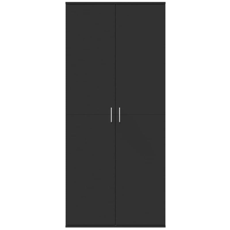 vidaXL fekete szerelt fa magasszekrény 80 x 35 x 180 cm