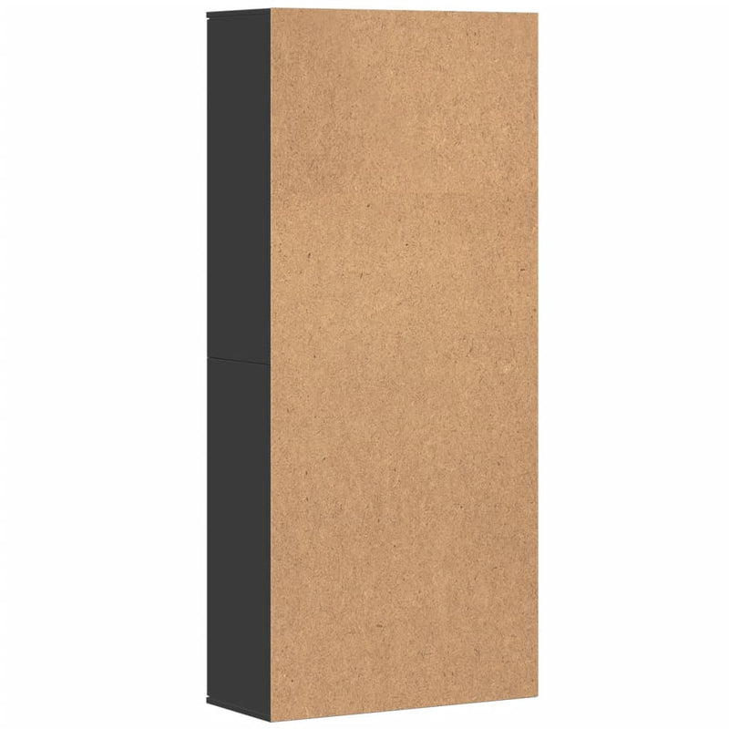 vidaXL fekete szerelt fa magasszekrény 80 x 35 x 180 cm