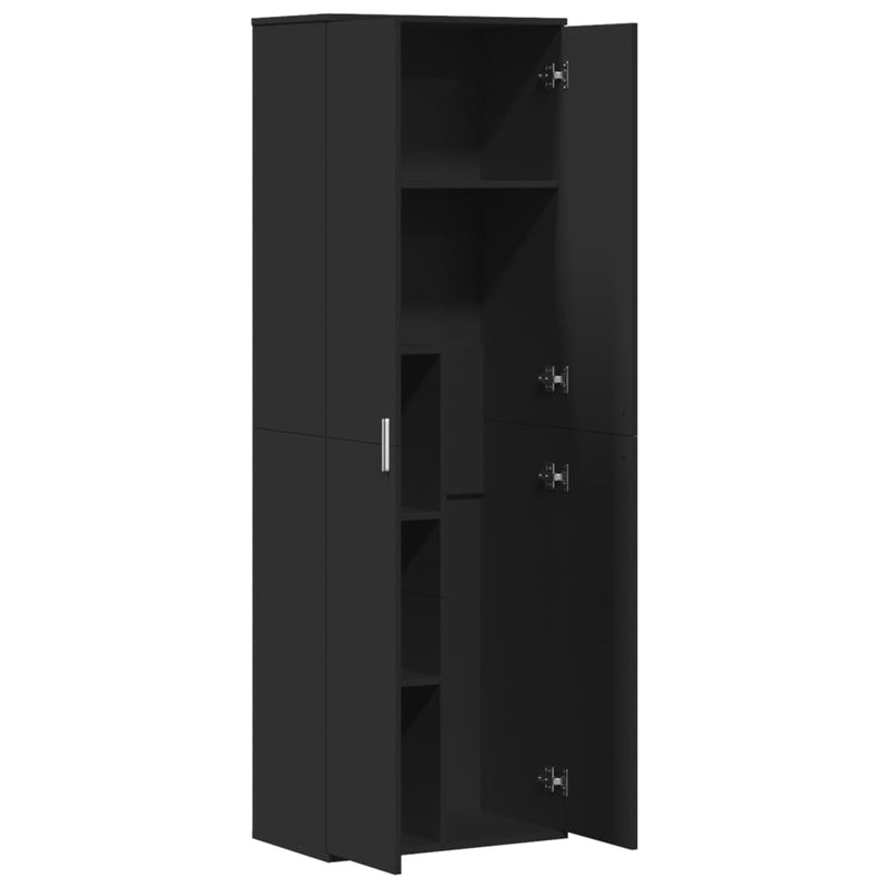 vidaXL fekete szerelt fa magasszekrény 60 x 35 x 180 cm