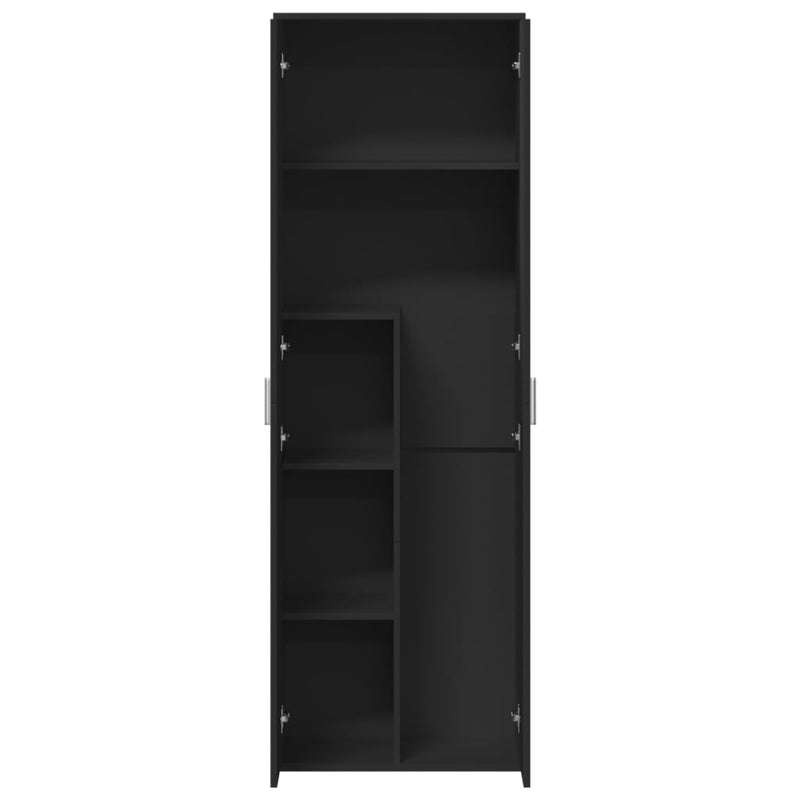 vidaXL fekete szerelt fa magasszekrény 60 x 35 x 180 cm