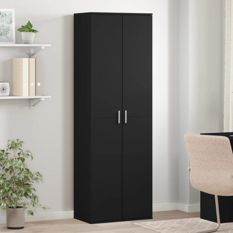 vidaXL fekete szerelt fa magasszekrény 60 x 35 x 180 cm
