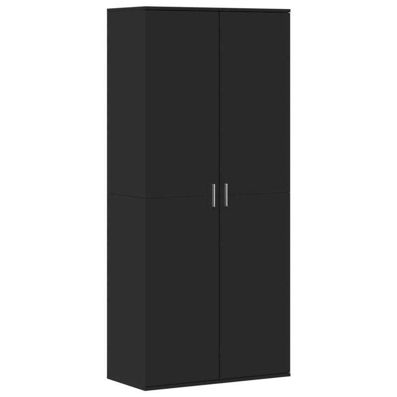 vidaXL fekete szerelt fa cipősszekrény 80 x 39 x 178 cm