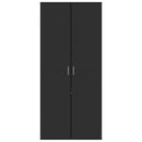 vidaXL fekete szerelt fa cipősszekrény 80 x 39 x 178 cm